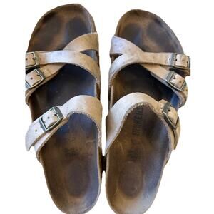 Birkenstock Womens FRANCA Tobacco Brown Oiled Leather Sandals Sz 39 /US 8